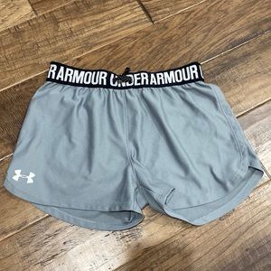 Girls size medium gray Under Armour athletic shorts